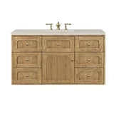 Laurent 48" Single Vanity, Light Natural Oak, w/ 3 CM Siberian Silestone Top