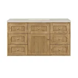 Laurent 48" Single Vanity, Light Natural Oak, w/ 3 CM Siberian Silestone Top