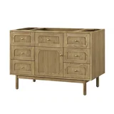 Laurent 48" Single Vanity, Light Natural Oak, w/ 3 CM Siberian Silestone Top