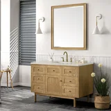 Laurent 48" Single Vanity, Light Natural Oak, w/ 3 CM Siberian Silestone Top