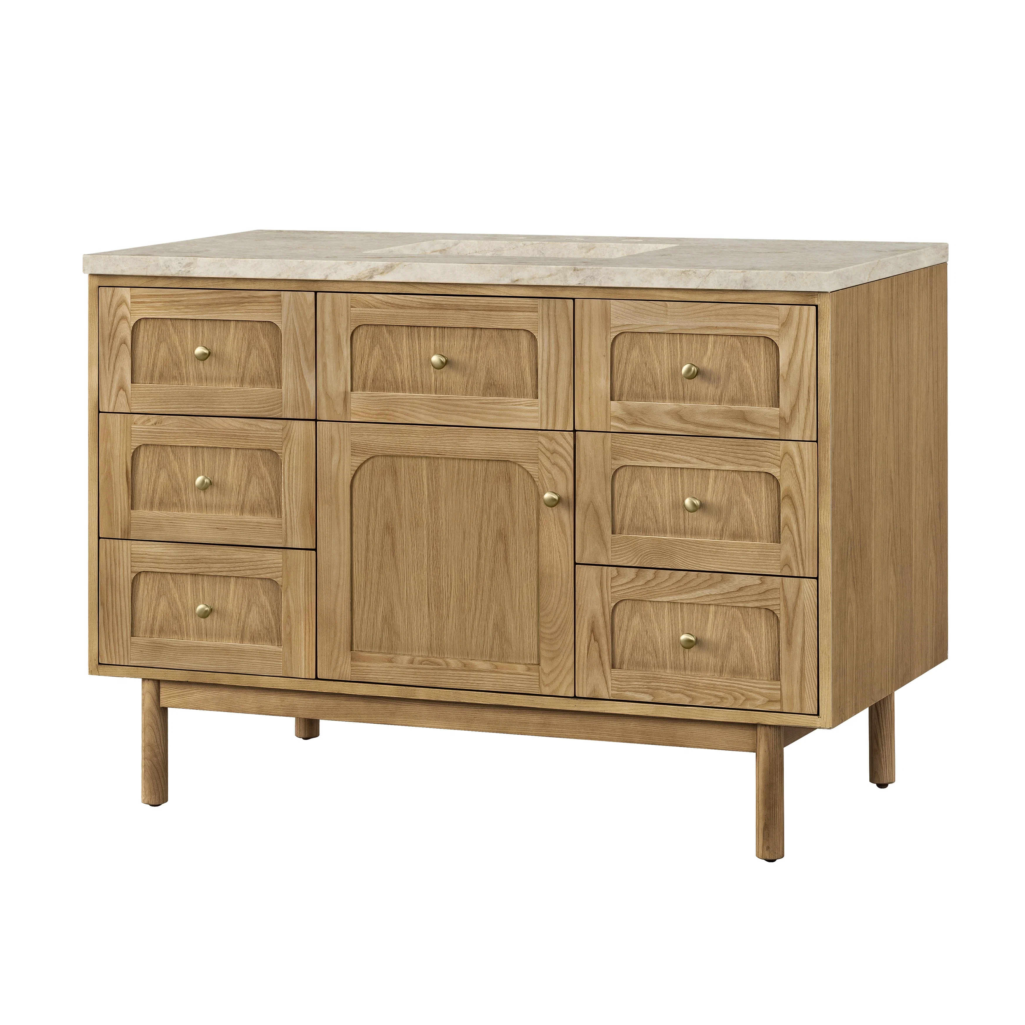 Laurent 48" Single Vanity, Light Natural Oak, w/ 3 CM Tajnar Eclos Top