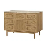 Laurent 48" Single Vanity, Light Natural Oak, w/ 3 CM Tajnar Eclos Top