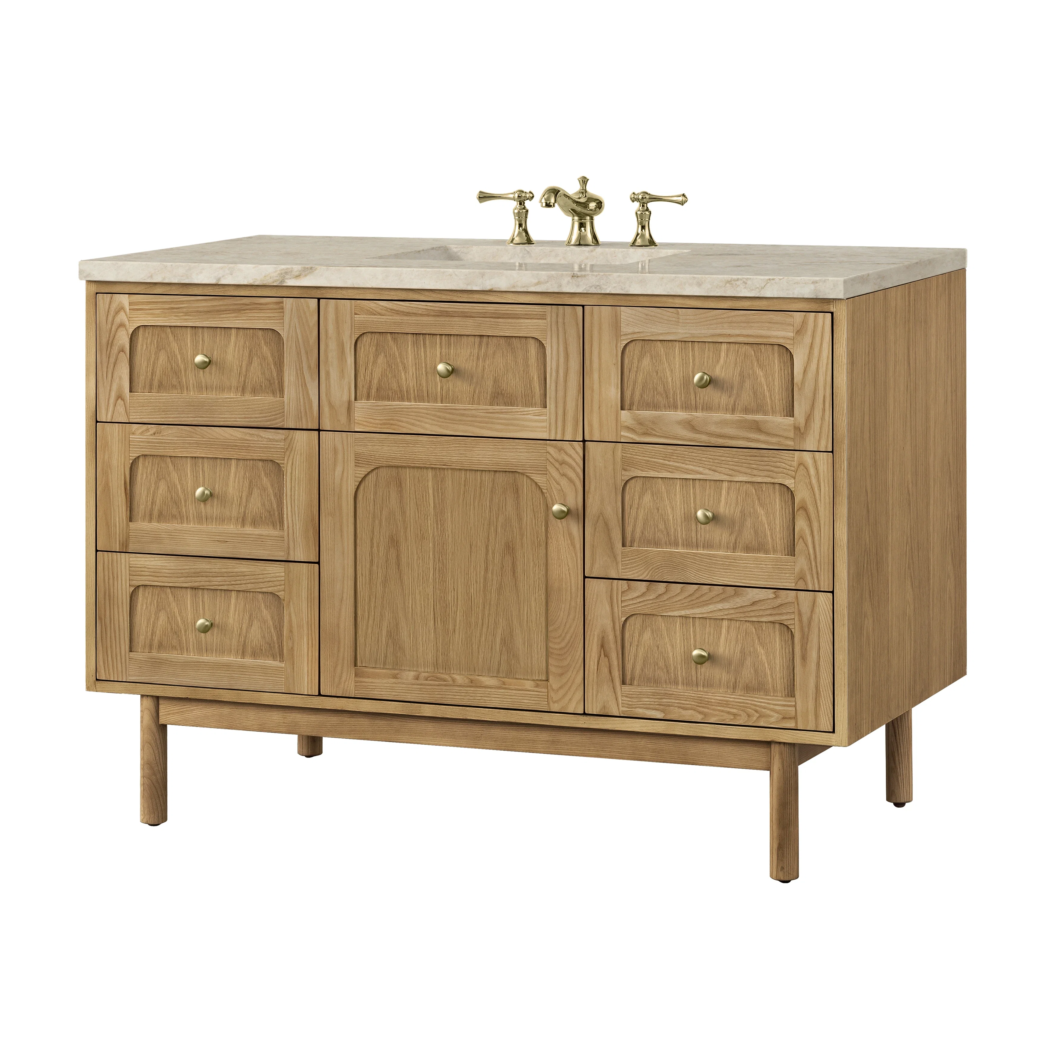 Laurent 48" Single Vanity, Light Natural Oak, w/ 3 CM Tajnar Eclos Top