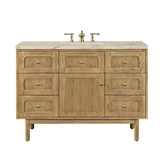 Laurent 48" Single Vanity, Light Natural Oak, w/ 3 CM Tajnar Eclos Top
