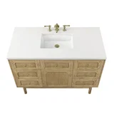 Laurent 48" Single Vanity, Light Natural Oak w/ 3 CM White Zeus Top