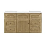 Laurent 48" Single Vanity, Light Natural Oak w/ 3 CM White Zeus Top