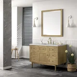 Laurent 48" Single Vanity, Light Natural Oak w/ 3 CM Eternal Jasmine Pearl Top w/FreePower Wireless Charger
