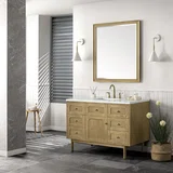 Laurent 48" Single Vanity, Light Natural Oak w/ 3 CM Ethereal Noctis Top w/FreePower Wireless Charger