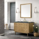 Laurent 48" Single Vanity, Light Natural Oak w/ 3 CM Parisien Bleu Top w/FreePower Wireless Charger