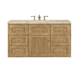 Laurent 48" Single Vanity, Light Natural Oak, w/ 3 CM Tajnar Eclos Top w/FreePower Wireless Charger