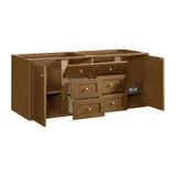 Laurent 60" Double Vanity, Honey Oak w/ 3 CM Carrara Marble Top