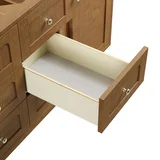 Laurent 60" Double Vanity, Honey Oak w/ 3 CM Carrara Marble Top