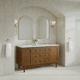 Laurent 60" Double Vanity, Honey Oak w/ 3 CM Lime Delight Silestone Top