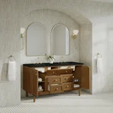 Laurent 60" Double Vanity, Honey Oak w/ 3 CM Phantome Eclos Top
