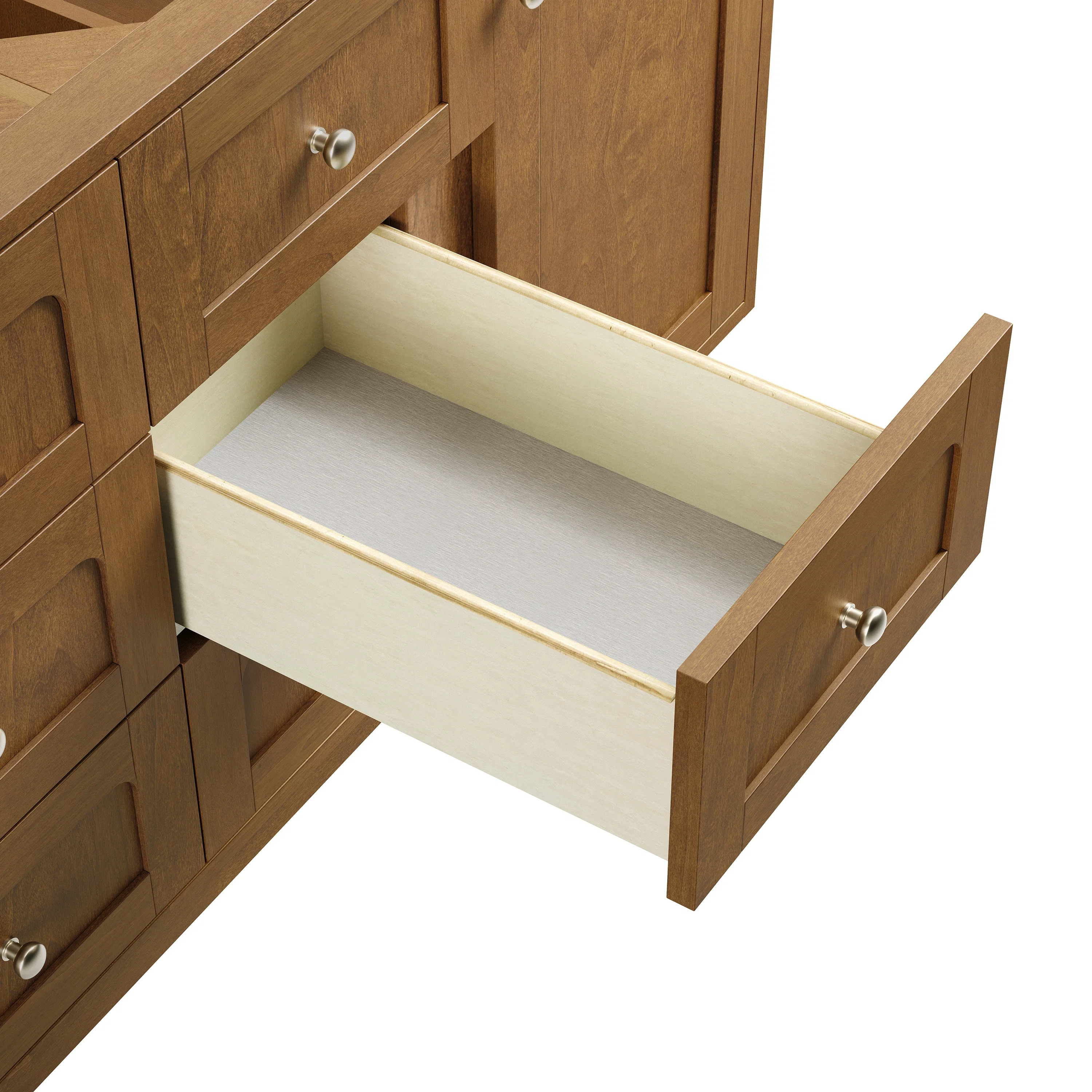 Laurent 60" Double Vanity, Honey Oak w/ 3 CM Victorian Silver Silestone Top