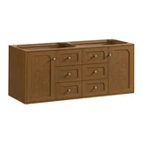 Laurent 60" Double Vanity Cabinet, Honey Oak