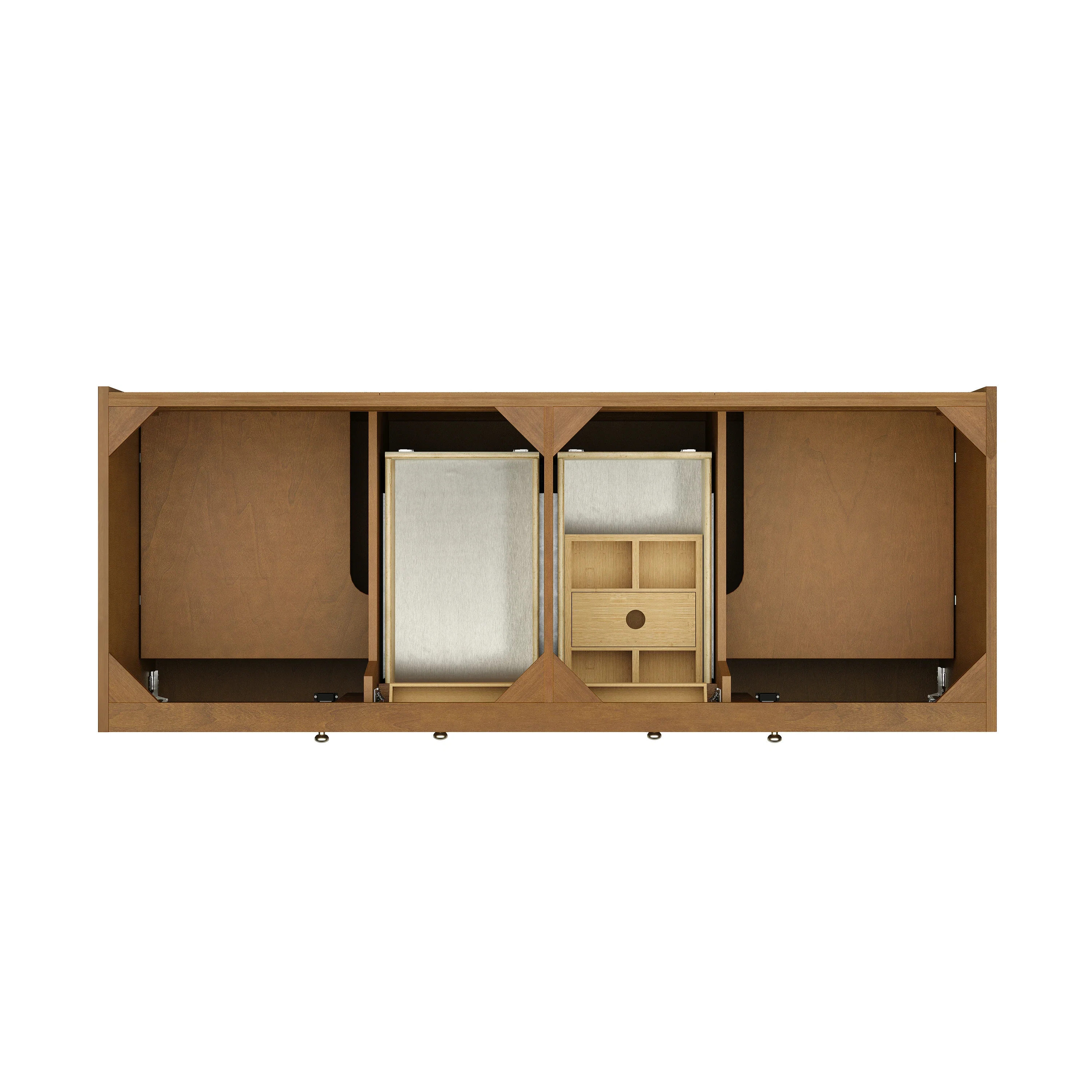 Laurent 60" Double Vanity Cabinet, Honey Oak