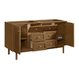 Laurent 60" Double Vanity Cabinet, Honey Oak