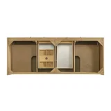 Laurent 60" Double Vanity, Light Natural Oak, w/ 3 CM Carrara Marble Top