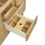 Laurent 60" Double Vanity, Light Natural Oak, w/ 3 CM Carrara Marble Top