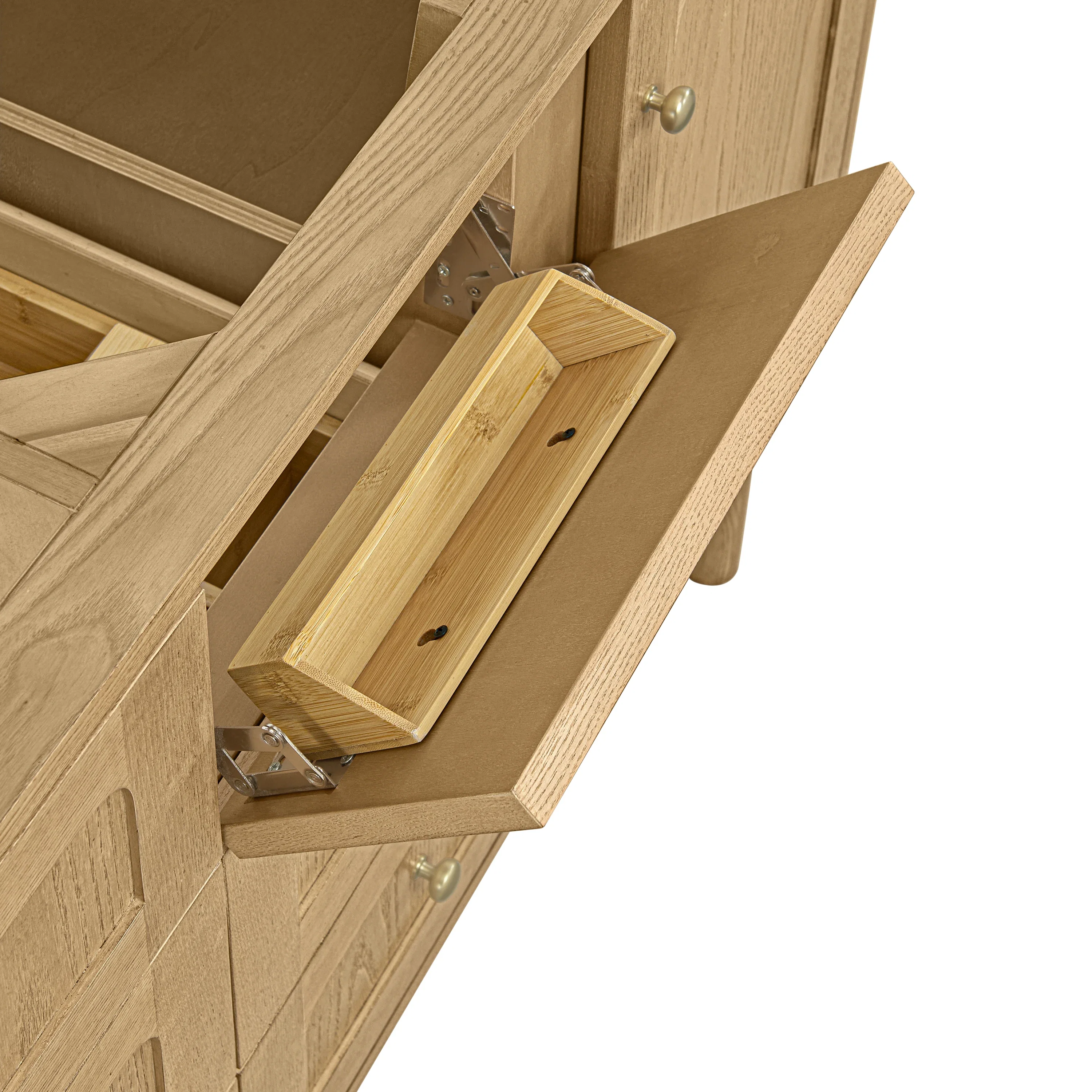 Laurent 60" Double Vanity, Light Natural Oak, w/ 3 CM Charcoal Soapstone Quartz Top