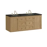 Laurent 60" Double Vanity, Light Natural Oak, w/ 3 CM Phantome Eclos Top