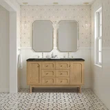 Laurent 60" Double Vanity, Light Natural Oak, w/ 3 CM Phantome Eclos Top