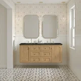 Laurent 60" Double Vanity, Light Natural Oak, w/ 3 CM Phantome Eclos Top
