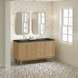 Laurent 60" Double Vanity, Light Natural Oak, w/ 3 CM Phantome Eclos Top