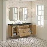 Laurent 60" Double Vanity, Light Natural Oak, w/ 3 CM Phantome Eclos Top
