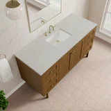 Laurent 60" Single Vanity, Honey Oak w/ 3 CM Lime Delight Silestone Top