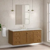 Laurent 60" Single Vanity, Honey Oak w/ 3 CM Lime Delight Silestone Top