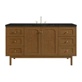 Laurent 60" Single Vanity, Honey Oak w/ 3 CM Phantome Eclos Top