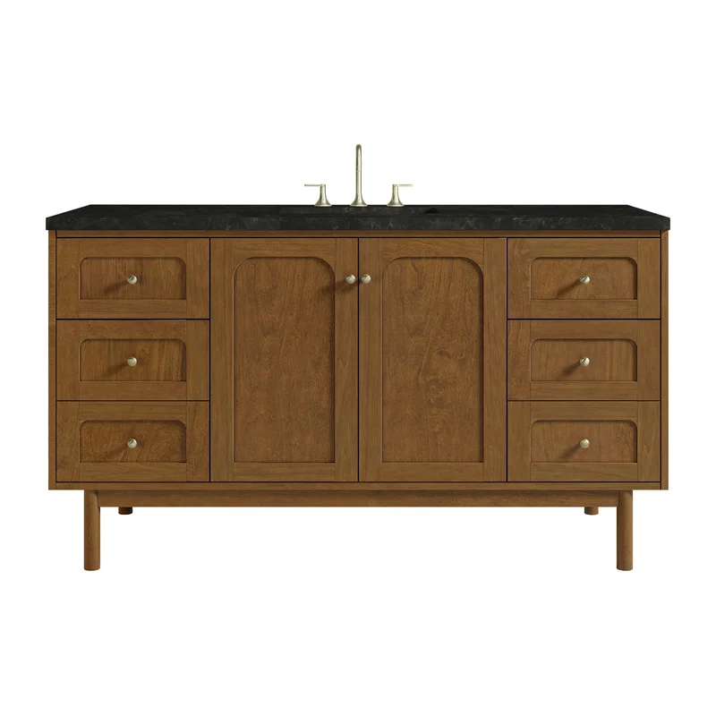 Laurent 60" Single Vanity, Honey Oak w/ 3 CM Phantome Eclos Top