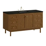 Laurent 60" Single Vanity, Honey Oak w/ 3 CM Phantome Eclos Top