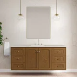 Laurent 60" Single Vanity, Honey Oak w/ 3 CM Siberian Silestone Top