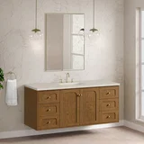 Laurent 60" Single Vanity, Honey Oak w/ 3 CM Siberian Silestone Top