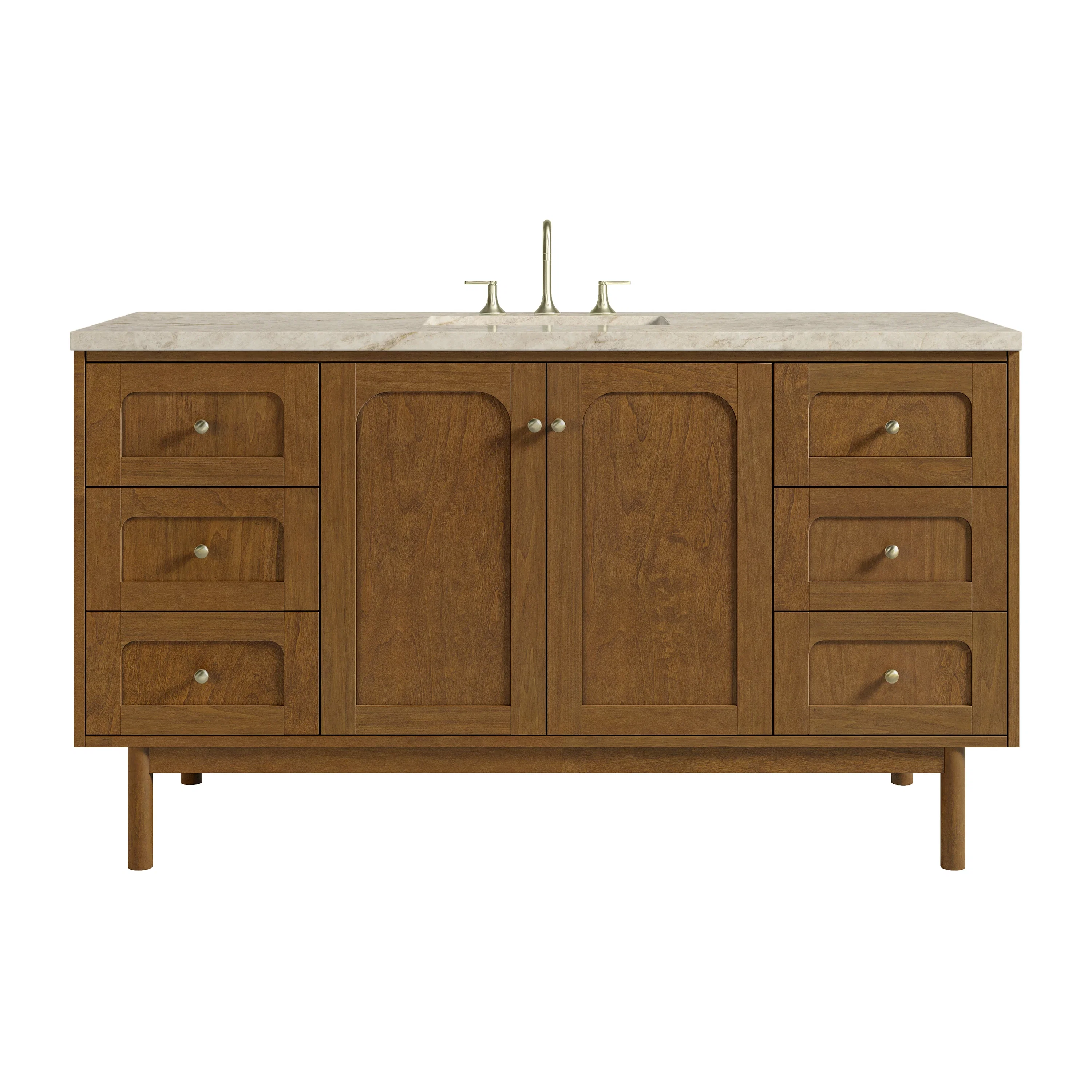 Laurent 60" Single Vanity, Honey Oak w/ 3 CM Tajnar Eclos Top