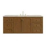 Laurent 60" Single Vanity, Honey Oak w/ 3 CM Tajnar Eclos Top