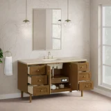 Laurent 60" Single Vanity, Honey Oak w/ 3 CM Tajnar Eclos Top