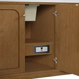 Laurent 60" Single Vanity, Honey Oak w/ 3 CM Parisien Bleu Silestone Top w/FreePower Wireless Charger