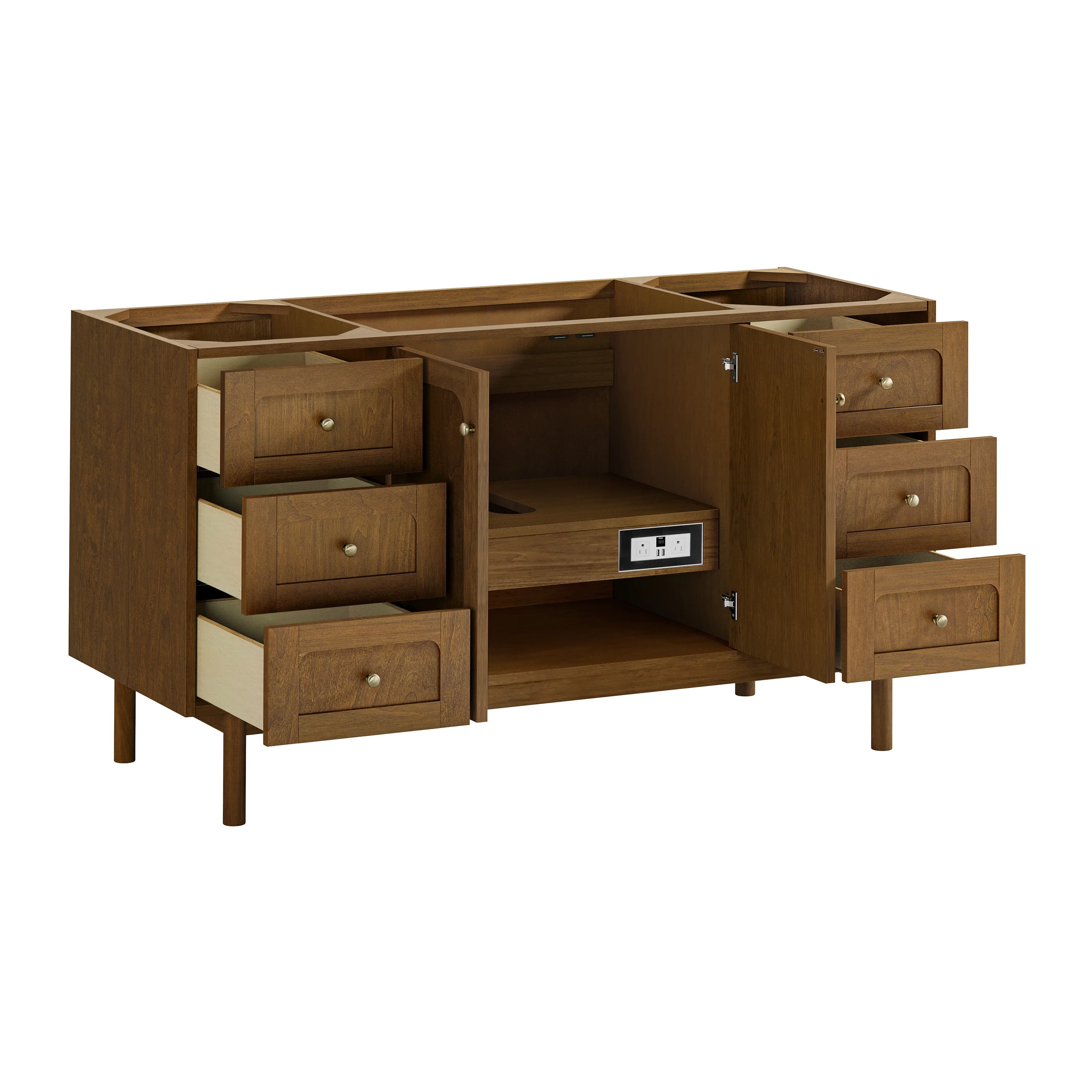 Laurent 60" Single Vanity Cabinet, Honey Oak
