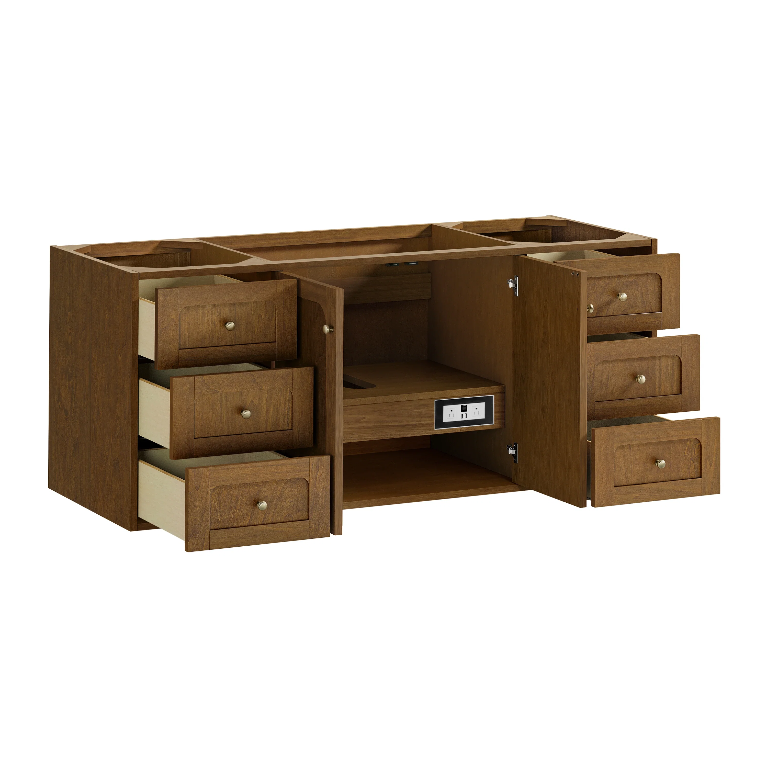Laurent 60" Single Vanity Cabinet, Honey Oak