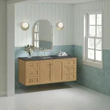 Laurent 60" Single Vanity, Light Natural Oak, w/ 3 CM Parisien Bleu Quartz Top