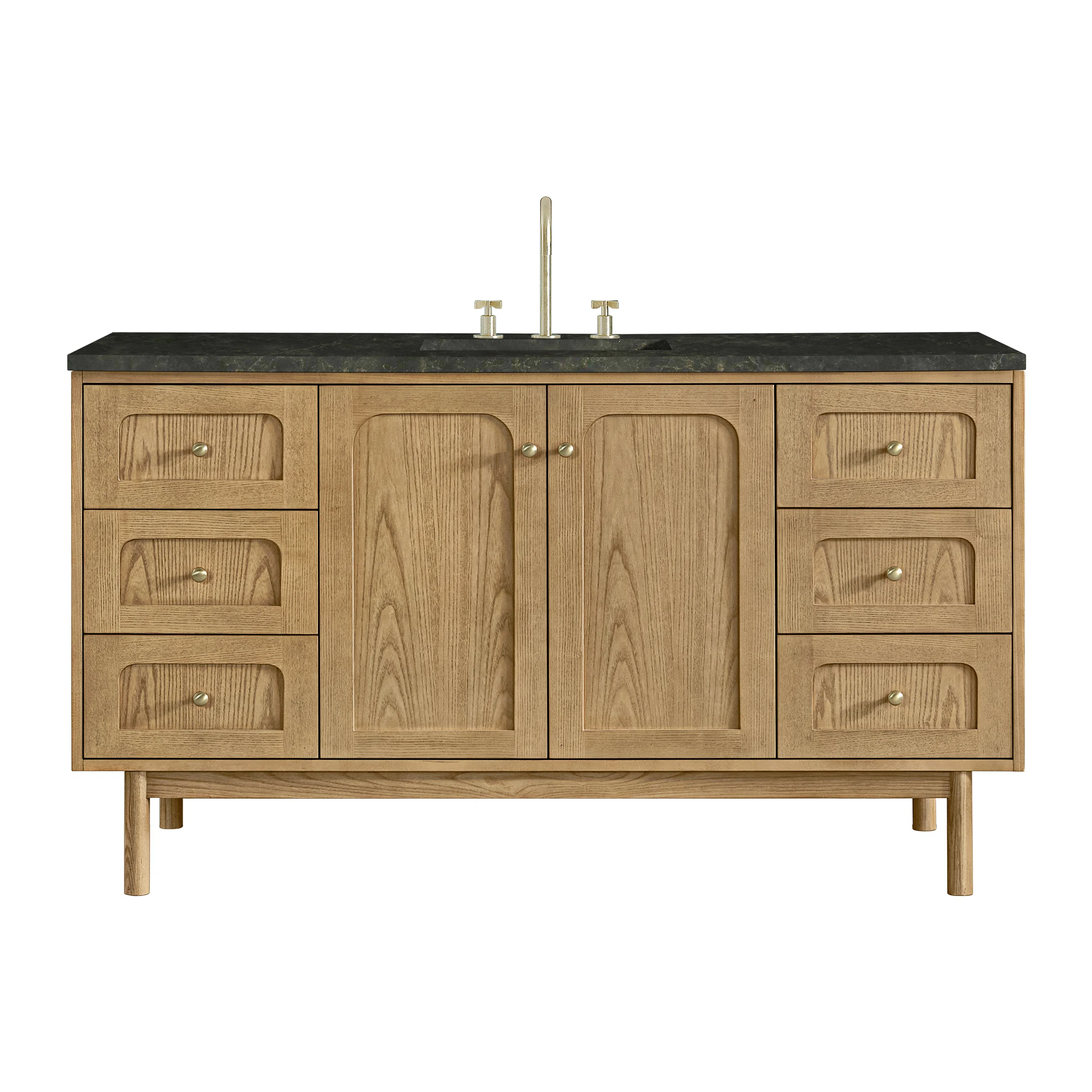 Laurent 60" Single Vanity, Light Natural Oak, w/ 3 CM Phantome Eclos Top