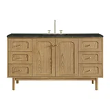 Laurent 60" Single Vanity, Light Natural Oak, w/ 3 CM Phantome Eclos Top