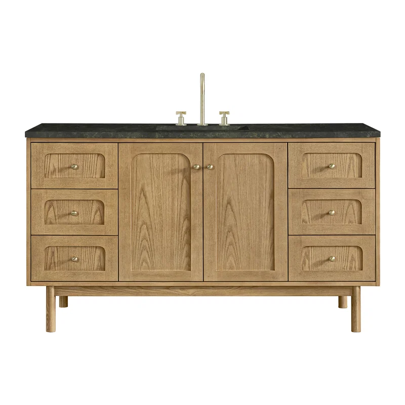 Laurent 60" Single Vanity, Light Natural Oak, w/ 3 CM Phantome Eclos Top