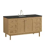 Laurent 60" Single Vanity, Light Natural Oak, w/ 3 CM Phantome Eclos Top