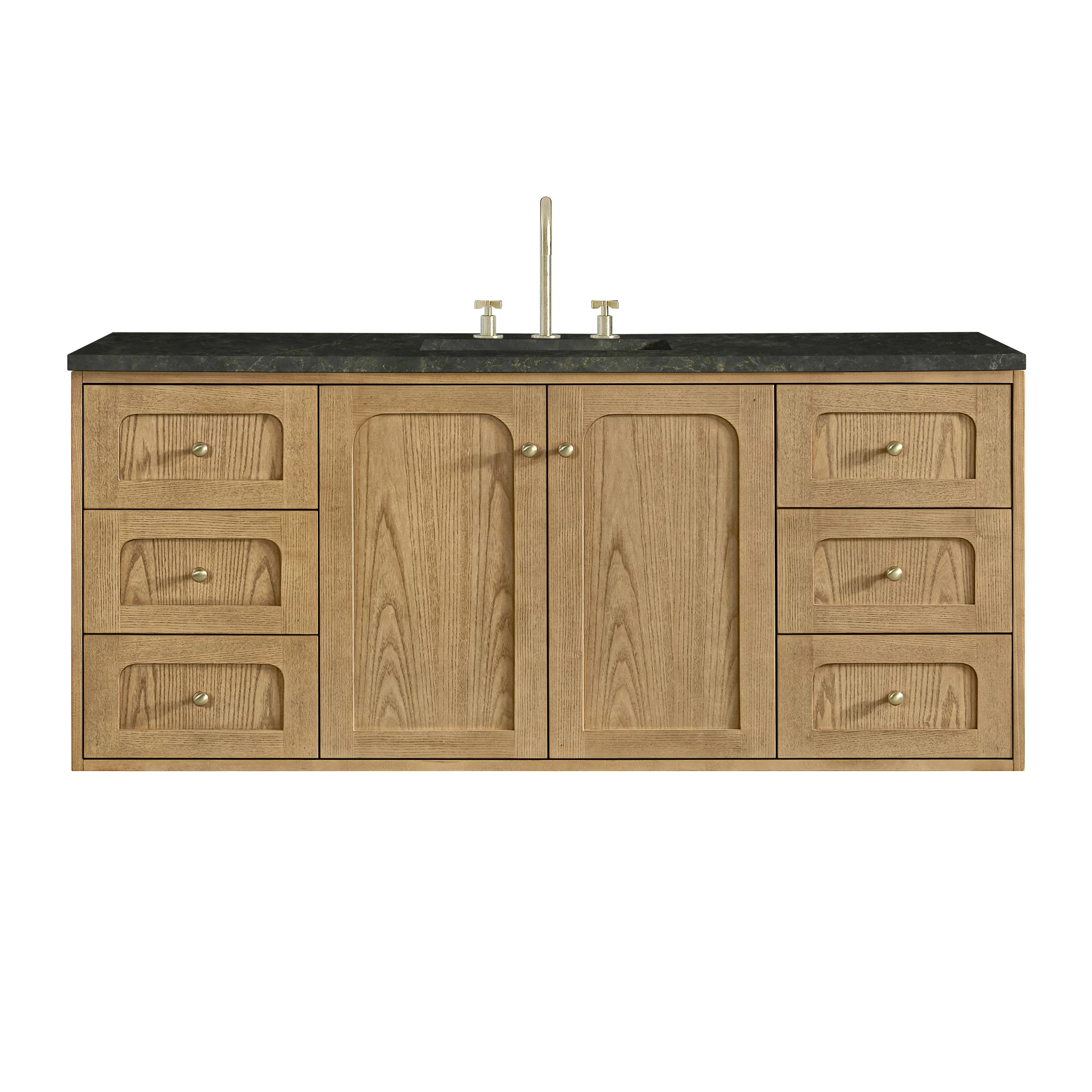 Laurent 60" Single Vanity, Light Natural Oak, w/ 3 CM Phantome Eclos Top