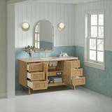 Laurent 60" Single Vanity, Light Natural Oak, w/ 3 CM Tajnar Eclos Top